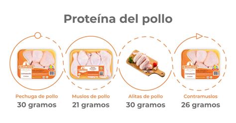 Infografía comparando el contenido de proteína y grasa en la pechuga y el muslo de pollo