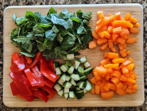 Verduras frescas picadas para el guiso