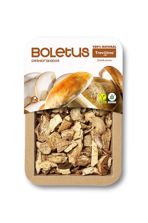 Boletus deshidratados en proceso de hidratación