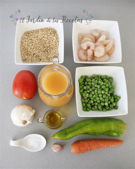 Ingredientes para arroz con gambas