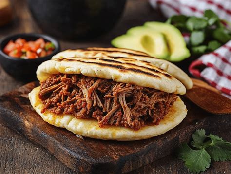 Arepas de carne mechada