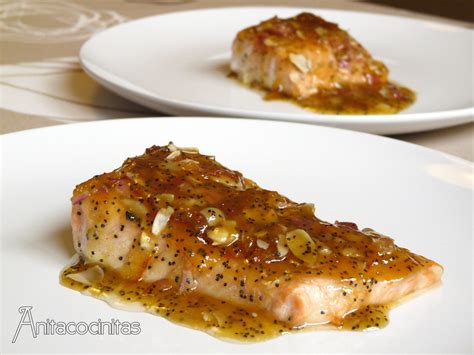 Salmón con mermelada de naranja