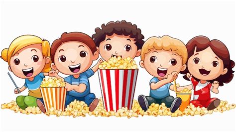 Niños disfrutando de palomitas de caramelo