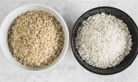 Arroz integral y arroz blanco