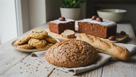Variedad de panes y pasteles sin gluten