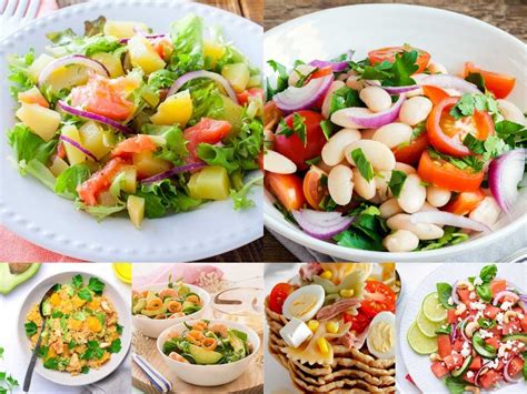 Variedad de ensaladas y acompañamientos