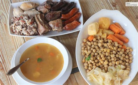 Puchero andaluz con sus ingredientes principales