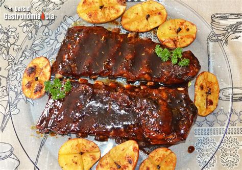 costillas glaseadas con salsa barbacoa