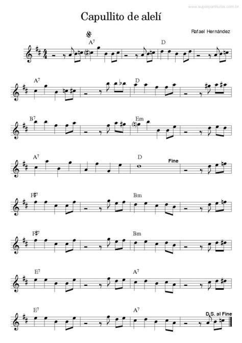 Partitura musical de Capullito de Alelí