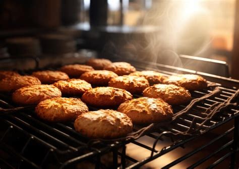 Baguettes recién horneadas sobre una rejilla metálica