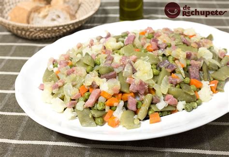 Menestra de verduras con jamón serrano