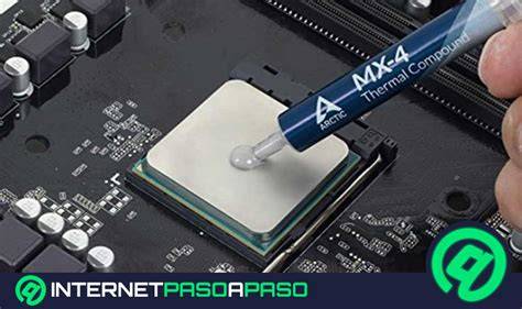 Esquema que muestra cómo funciona la pasta térmica
