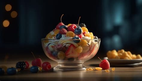 Palomitas de frutos rojos en un cuenco
