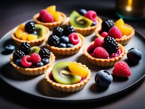 Variedad de frutas frescas para decorar tartas veganas