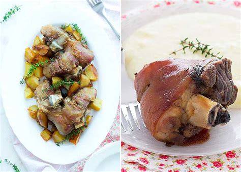 Tabla de diversas recetas de codillo