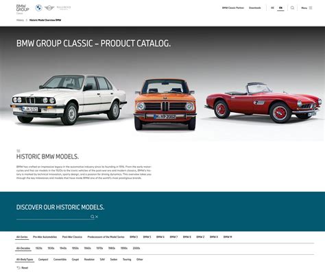 Interfaz del archivo digital de BMW Group Classic