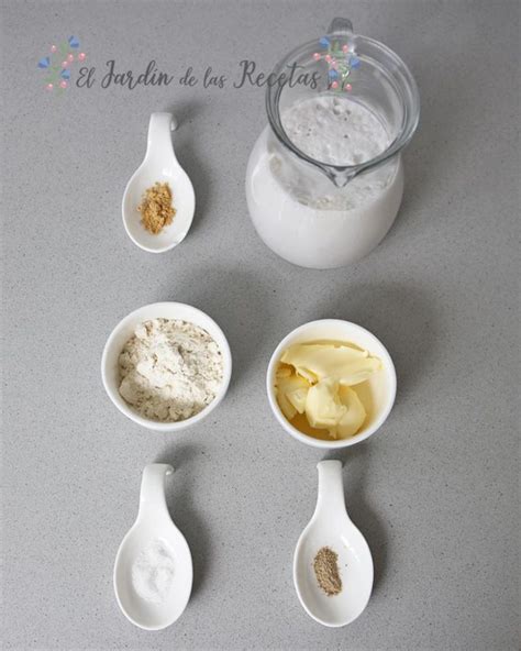 Ingredientes para bechamel vegana