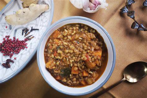 Plato de dal de lentejas con especias