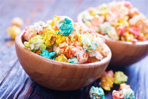 Palomitas de maíz dulces de colores