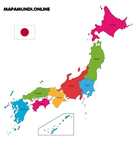 Mapa de Japón con la división este-oeste para el Tonkatsu