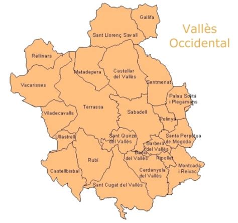 Mapa del Vallès Occidental con los puntos de barbacoa