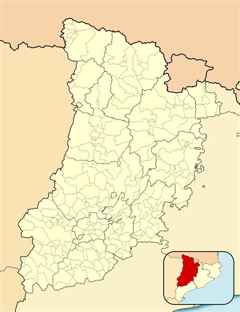 Mapa de la ubicación de Senterada en el Pirineo de Lleida