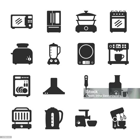 Iconos de seguridad para electrodomésticos de cocina