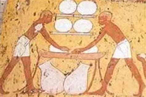 Ilustración antigua de la elaboración de pan en Egipto
