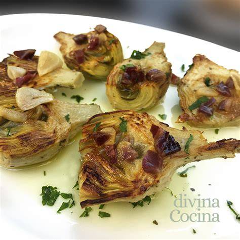 esquema de ingredientes para receta de alcachofas