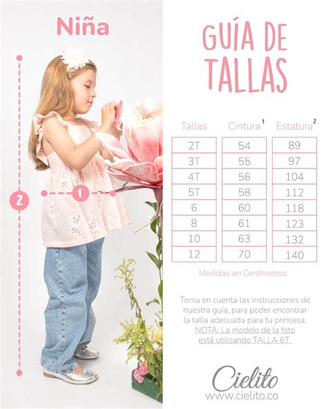 tabla de tallas y cuidados para ropa infantil