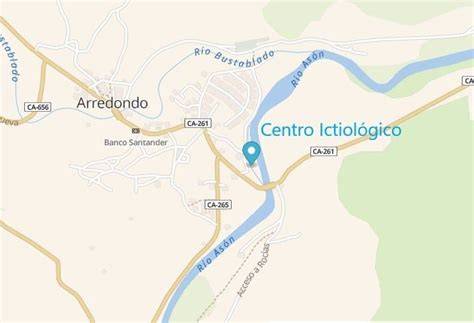 Ubicación del Centro Ictiológico de Arredondo en un mapa de Cantabria