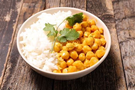 curry de garbanzos con arroz basmati