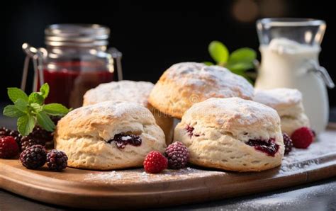 Scones recién horneados con bicarbonato