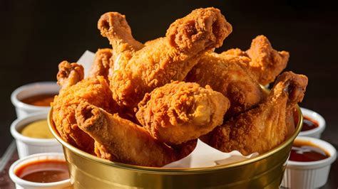 Pollo adobado frito con una costra dorada