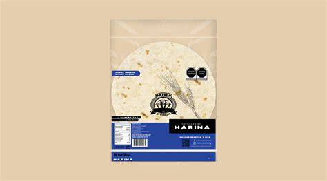 Empaque de tortillas de harina marca Azteca