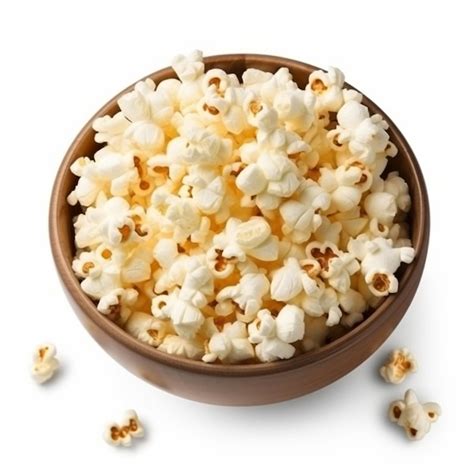 Tazón de palomitas de maíz naturales recién hechas