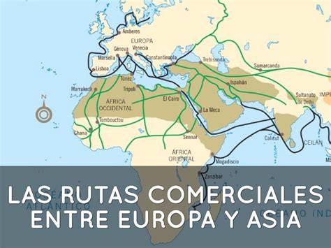 Mapa antiguo de rutas comerciales en Asia