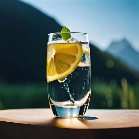 vaso con agua y rodaja de limón