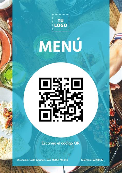 Representación de un código QR para el menú del restaurante