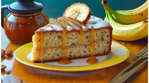 Mezcla de torta de banano en un recipiente