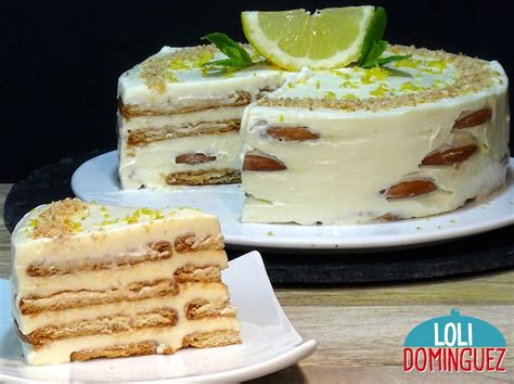 Tarta de limón con capas de galleta
