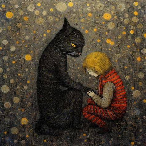 Niño y gato de John Russell