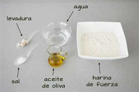 Ingredientes básicos para masa de pizza