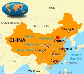 Mapa de China destacando la región de Pekín