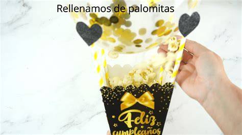 materiales para caja de palomitas con globos
