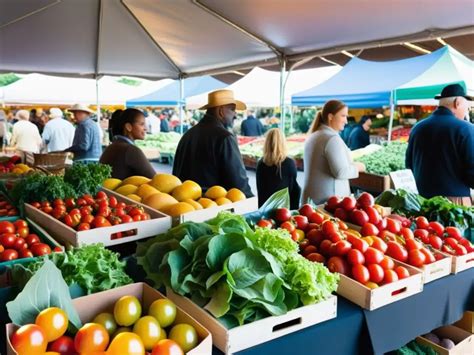 Mercado local con ingredientes frescos de temporada