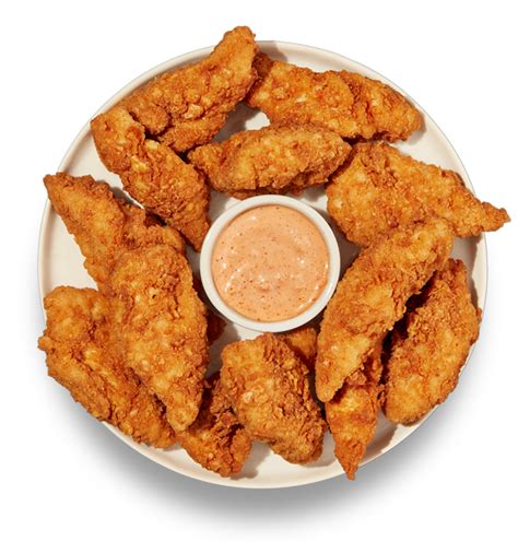Tiras de pollo fritas crujientes con salsa
