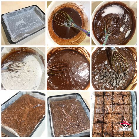 Proceso de preparación del brownie de chocolate