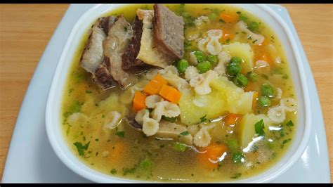 Sopa de costilla de ternera con verduras