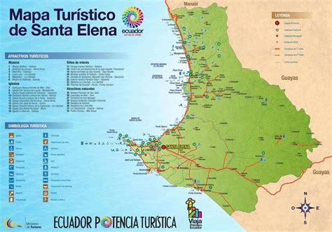 Mapa de la Península de Santa Elena en Ecuador